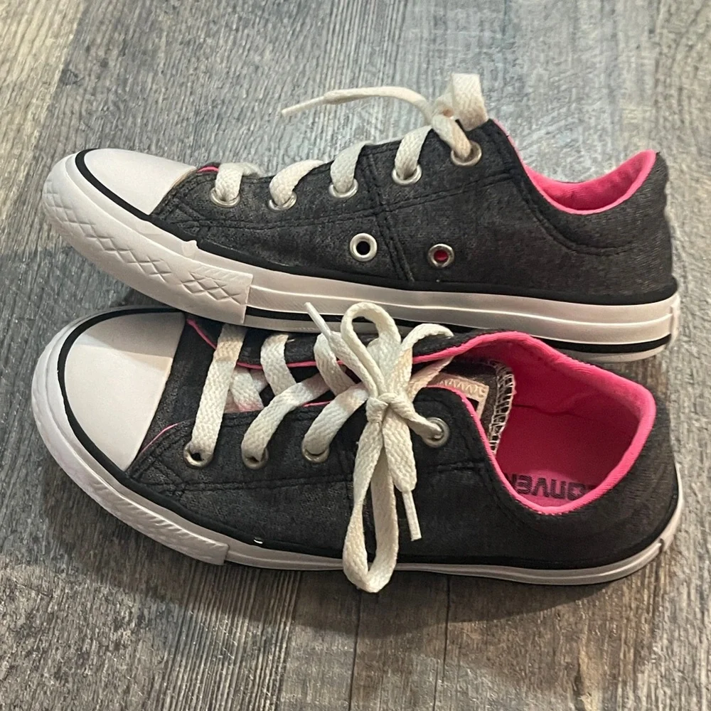 Girls Converse Kids Sneakers Black Pink Gray